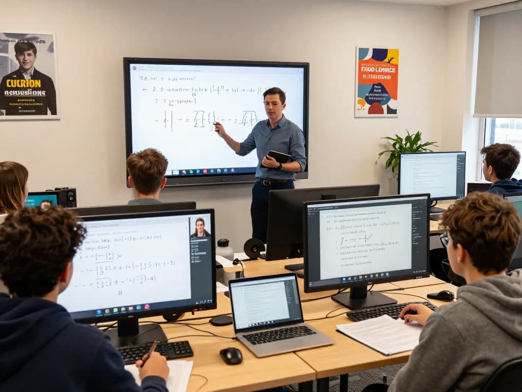 Interactive online tutoring session for tuition in London showcasing diverse students learning effectively.