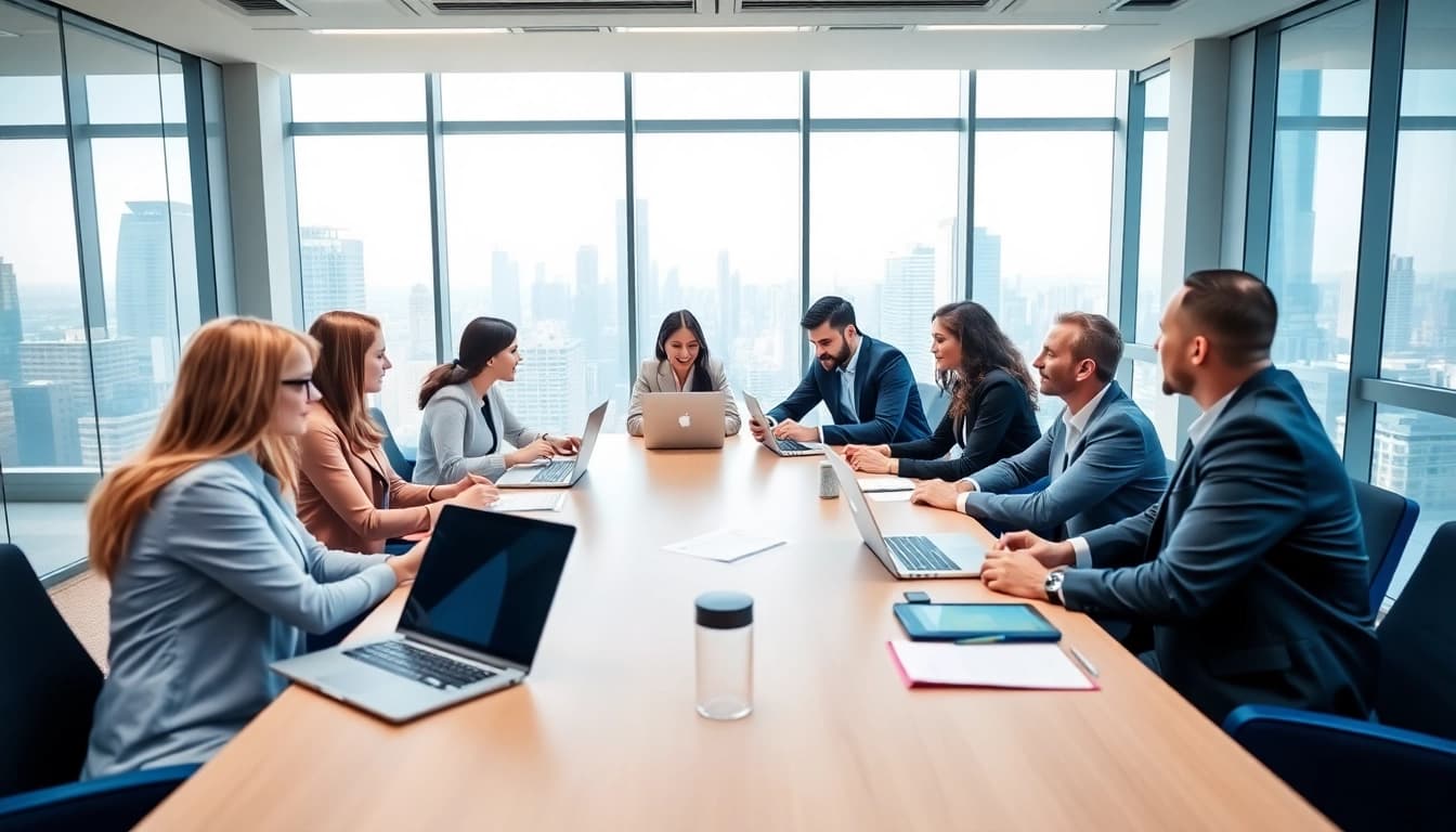 Engaging professionals in a meeting conducting Bid No Bid Analysis for strategic decisions.