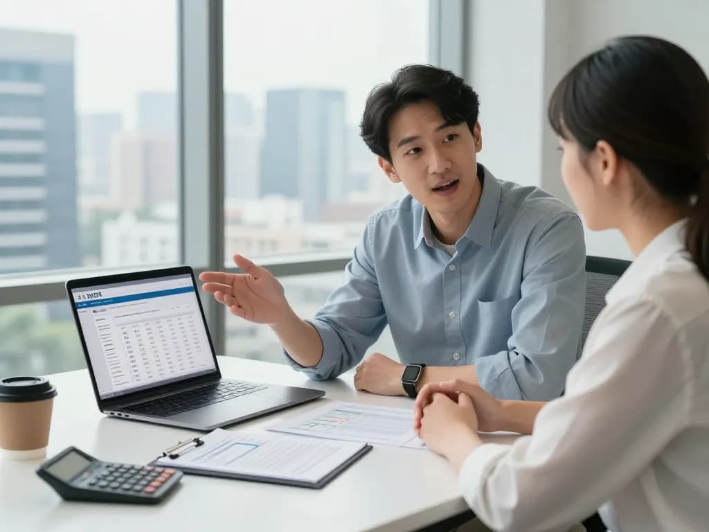 Engaged SMSF Accountant consulting with a client in a modern office, demonstrating strategies.