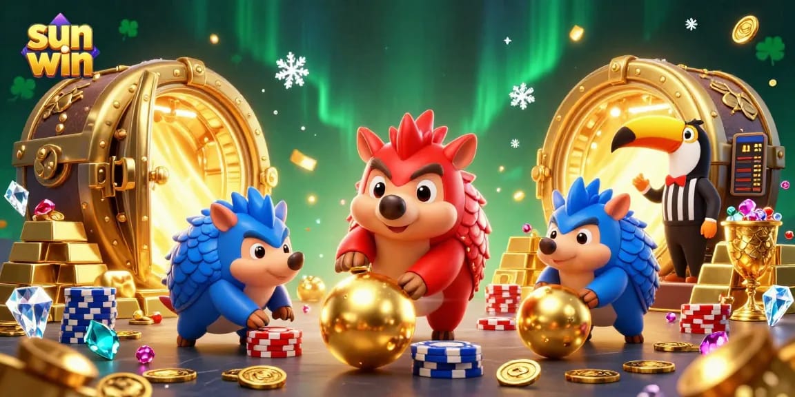 Watch sun win rival pangolins competing in a thrilling casino showdown with confetti and treasure.
