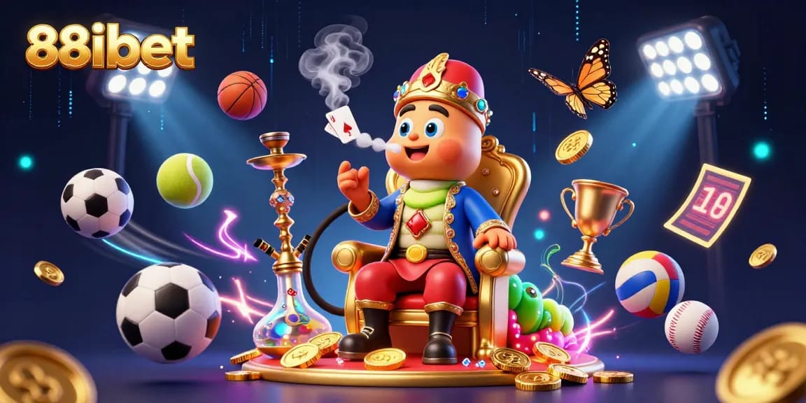 88ibet showcases dynamic sports action and vibrant casino elements in this engaging illustration.
