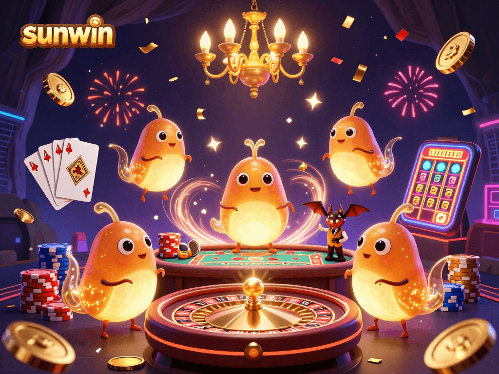 Illuminate your gaming experience with sunwin's vibrant cave casino scene featuring dynamic glowworms.