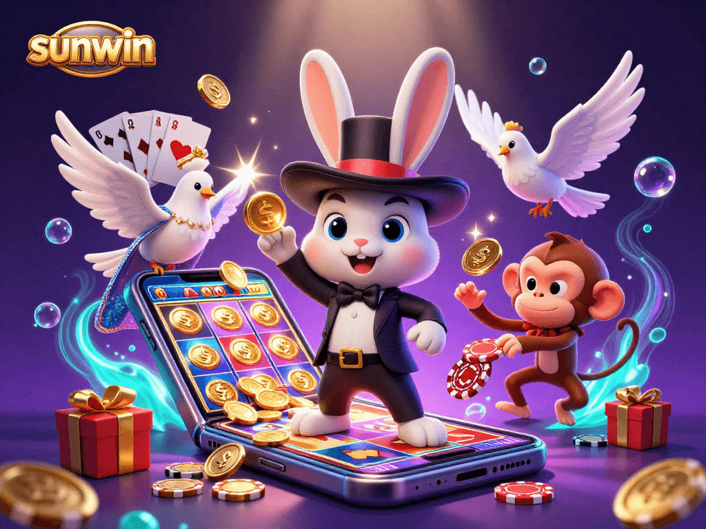 Engage with sunwin's vibrant casino scene filled with animated characters and thrilling gaming elements.