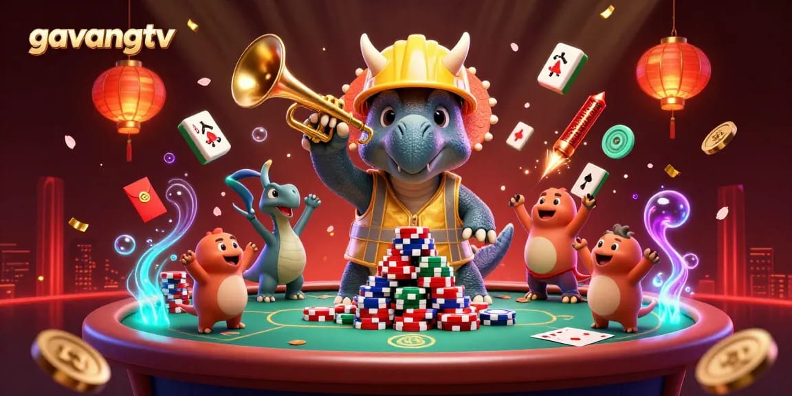 Experience the vibrant celebration of gambling with gavangtv, where poker chips and fireworks create an exciting casino atmosphere.