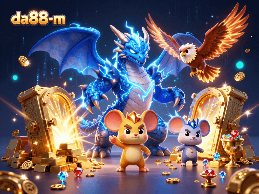 Win big at da88-m with thrilling 3D casino adventures featuring jackpot treasures and animated characters.
