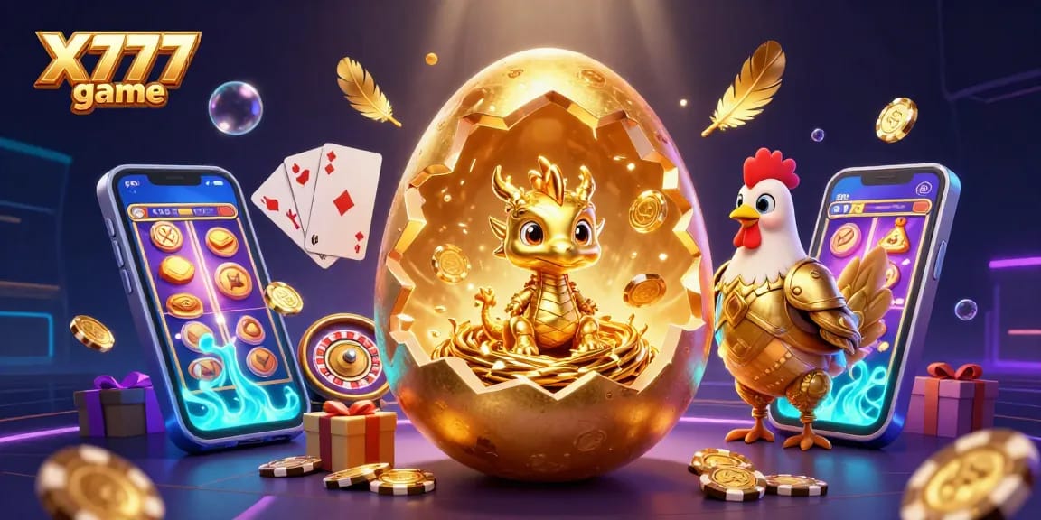 Play the X777 game with exhilarating golden themes and vibrant casino elements in an engaging online environment.