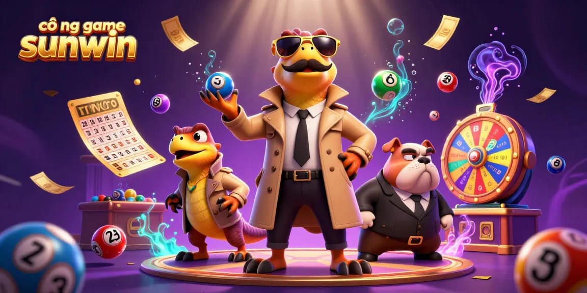 Engage with cổng game sunwin through dynamic lottery excitement in a vibrant casino scene.