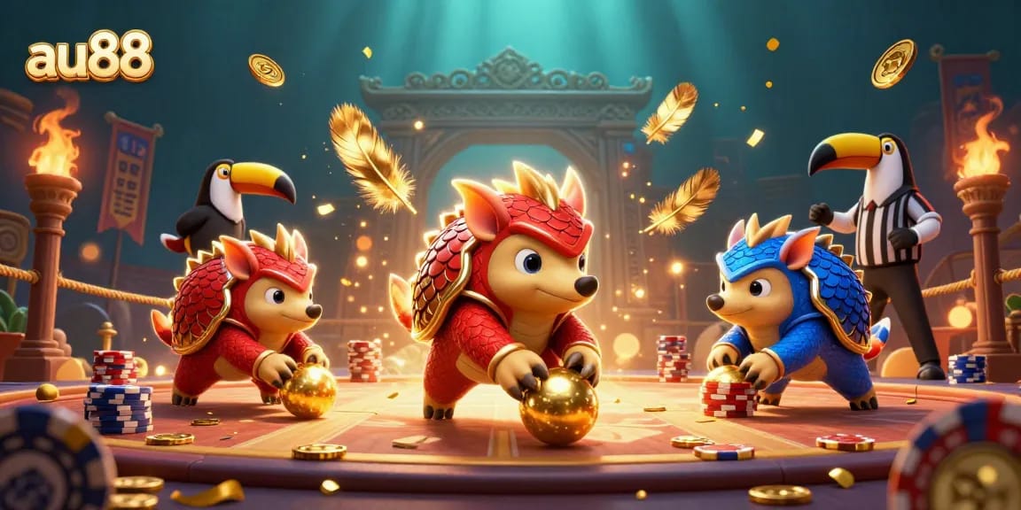 Experience the thrilling competition of au88 with rival pangolins in an energetic casino setting.