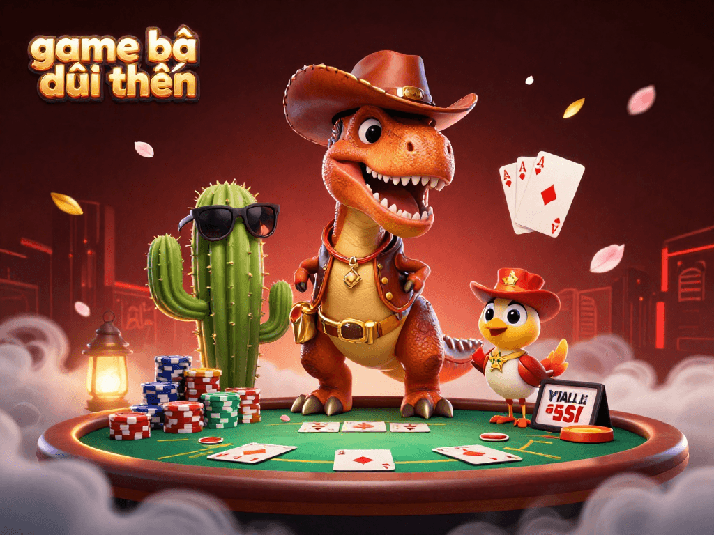 Experience thrilling game bài đổi thưởng action with colorful poker chips and radiant casino elements in a playful 3D scene.