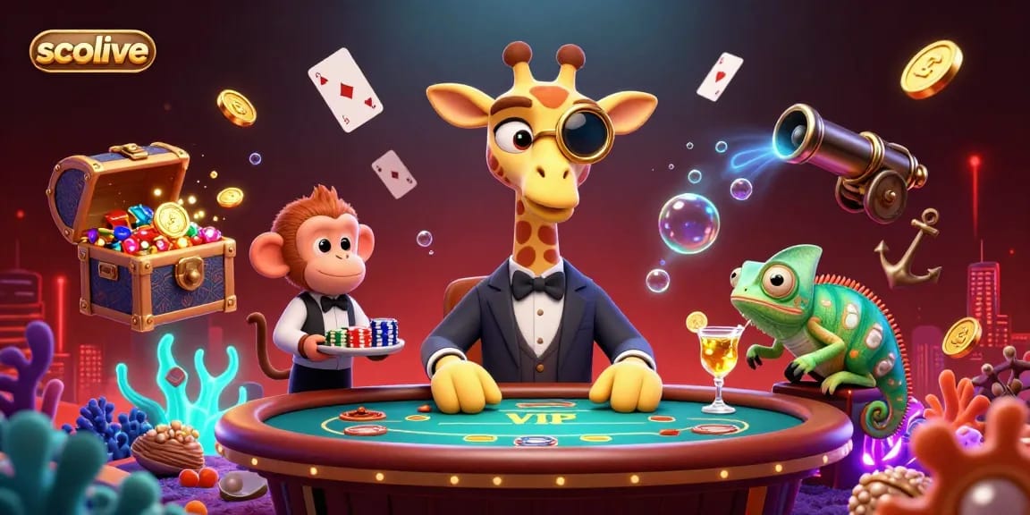 Socolive offers thrilling online betting experiences with vibrant 3D characters enjoying casino games.