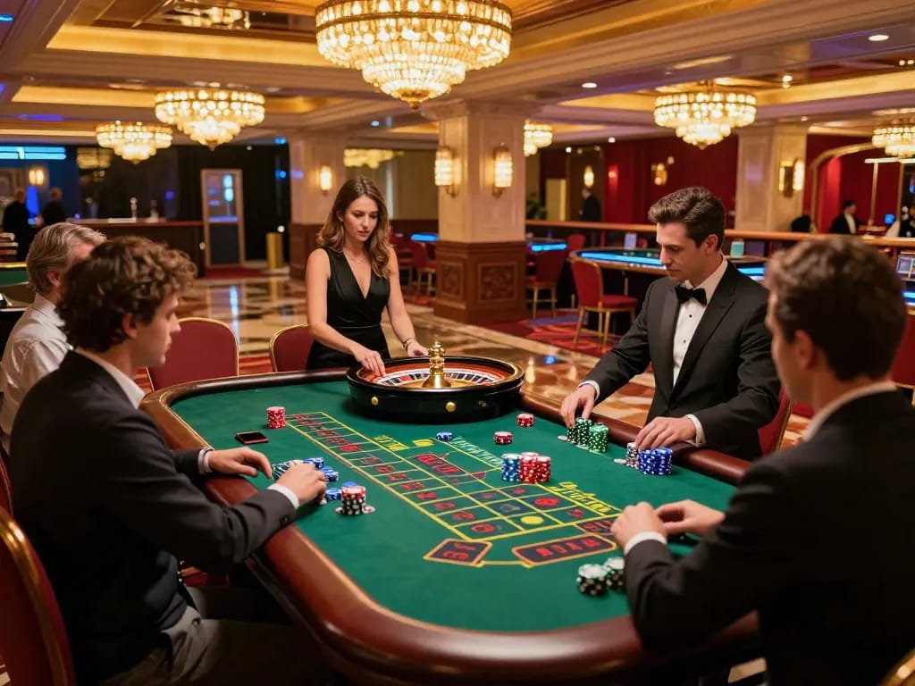 Experience high-stakes betting at mm88 roulette table with immersive casino atmosphere.