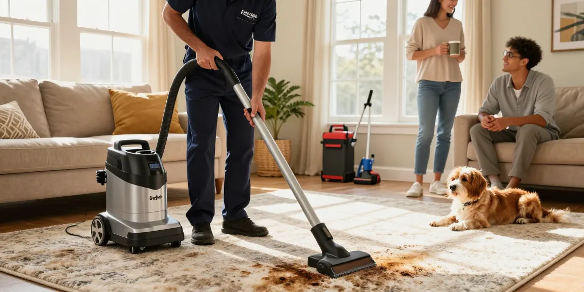 Professional carpet cleaning buffalo NY in a cozy home setting, showcasing advanced steam cleaning techniques.