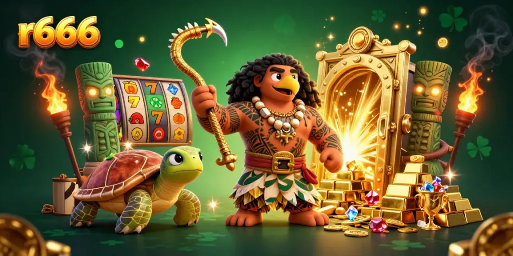 Experience thrilling wins at r666's vibrant casino world filled with treasures and games!