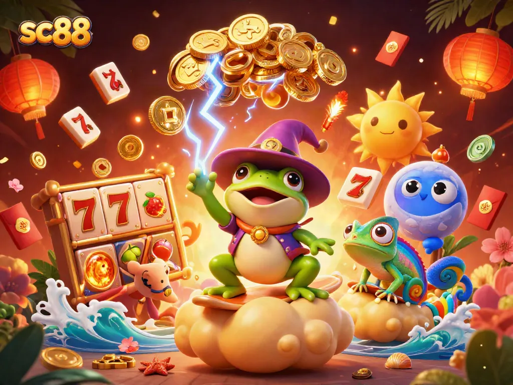 Experience the thrill of winning at sc 88 with beautiful graphics of vibrant casino elements and lively characters.