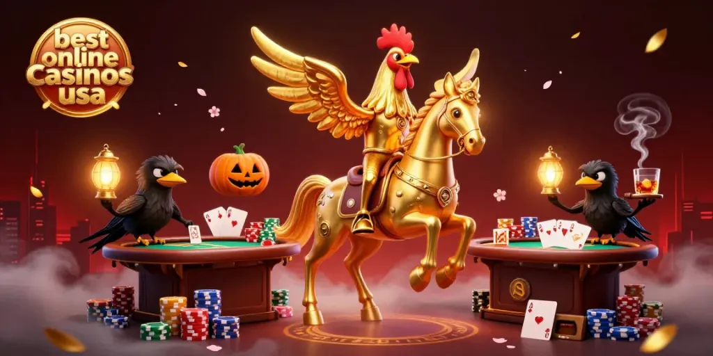 Experience thrilling gameplay with the best online casinos USA featuring vibrant characters and casino elements.