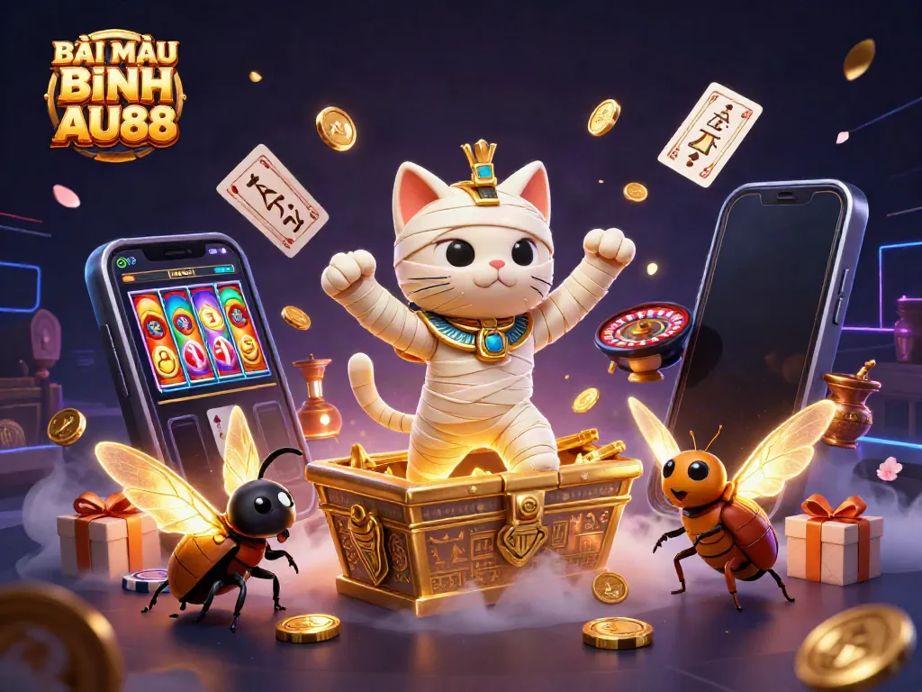 Experience the excitement of BÀI MẬU BINH AU88 with dynamic gaming visuals from a pyramid casino.