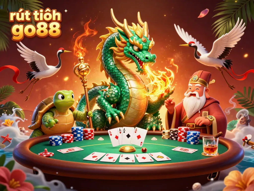 Engage with rút tiền go88 through thrilling casino adventures featuring a jade dragon and lucky cranes.
