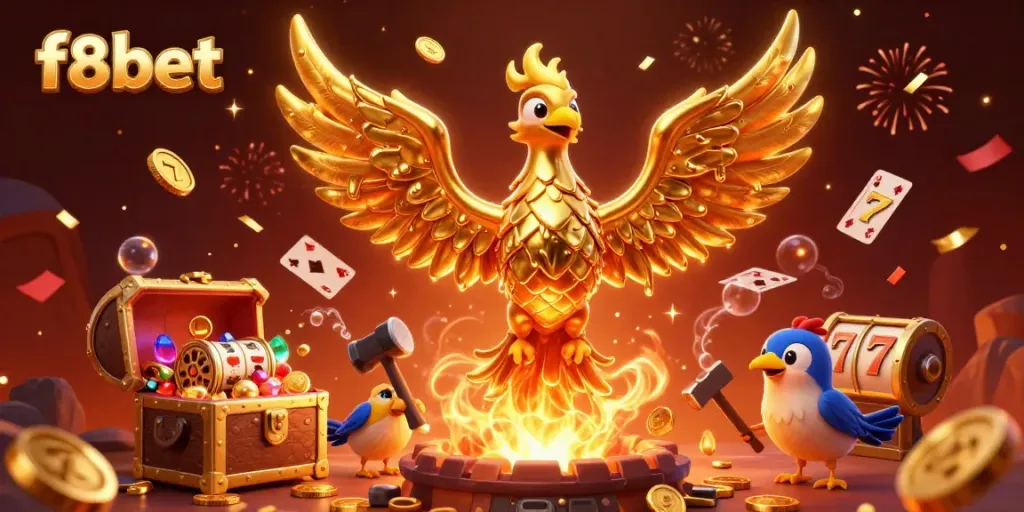 Experience thrilling wins with f8bet at this captivating molten gold phoenix casino scene.