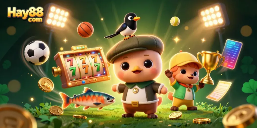 Experience winning vibes at Hay88 com with fun slots featuring lucky symbols and 3D characters.