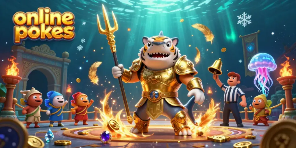 Experience thrilling online pokies action with a dynamic 3D scene of a tiger shark in gladiator armor.