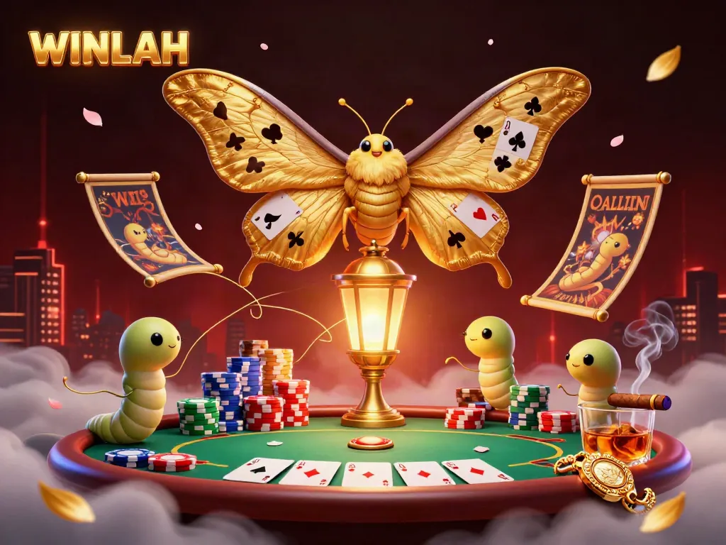 Experience thrilling gameplay with WINLAH in this vibrant 3D illustrating captivating casino elements.