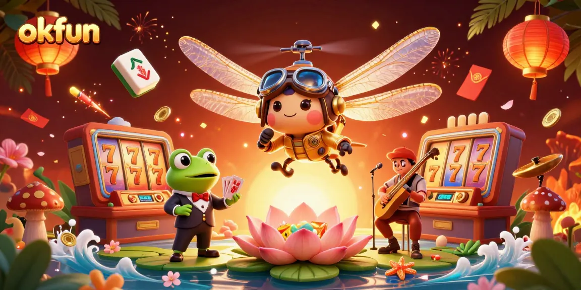 Experience the enchanting world of okfun casino with dynamic characters, slots, and vibrant effects.