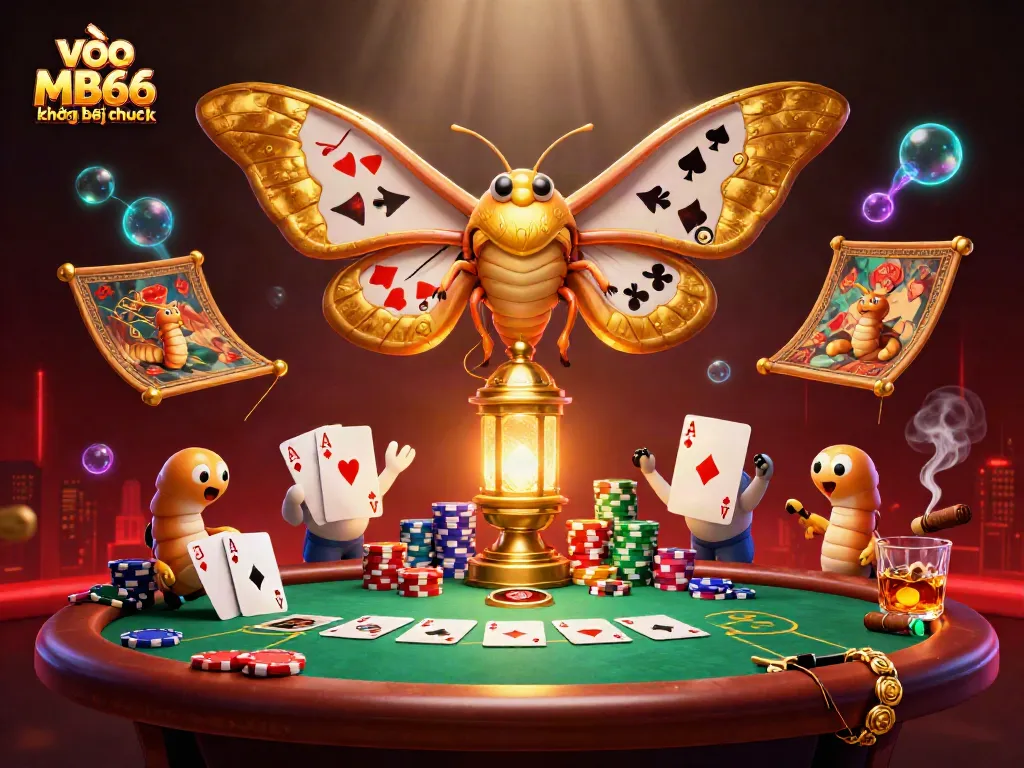 Join the action at vào MB66 không bị chặn, featuring vibrant casino-themed elements in a stunning illustration.
