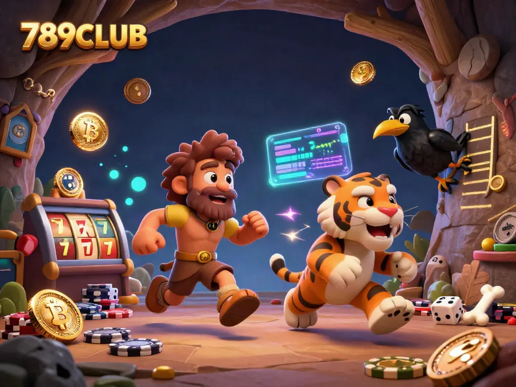 Experience exciting gameplay at 789CLUB with vibrant casino elements in a prehistoric setting.