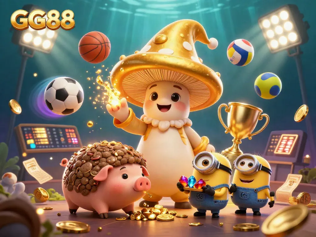 Engage in thrilling gameplay at GG88, where vibrant scenes showcase magical characters amidst dynamic sports elements.