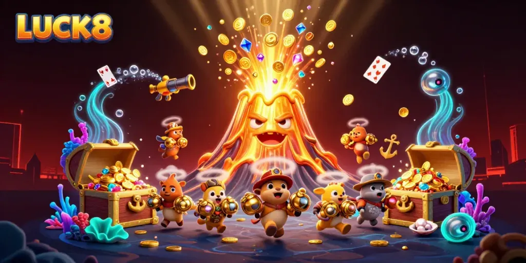 Engage with LUCK8's vibrant online gaming universe filled with treasure and adventure.