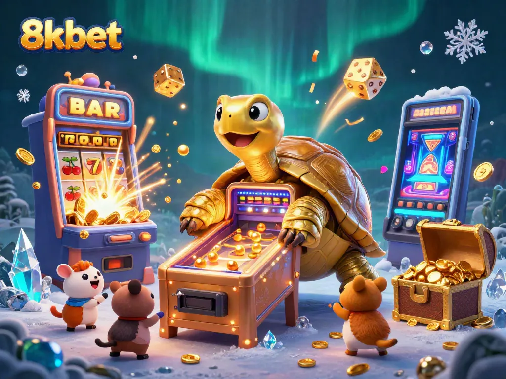 Experience excitement at 8xbet with a cartoon tortoise pinball game and jackpot explosions.