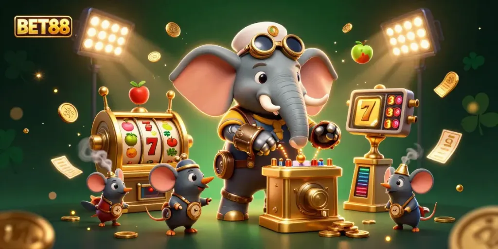 BET88 trải nghiệm trò chơi với máy đánh bạc và những phần thưởng hấp dẫn.