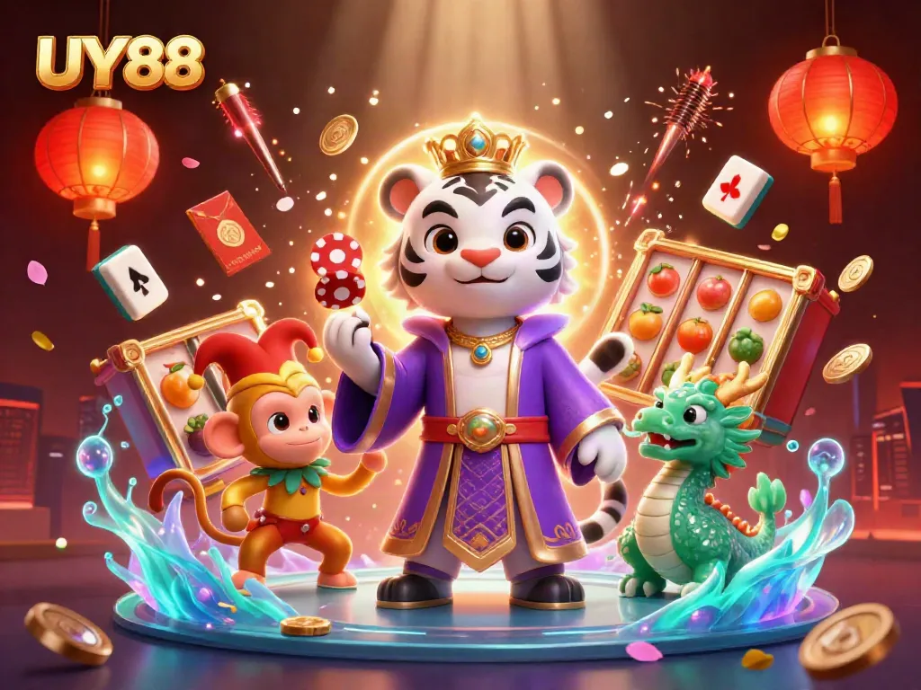 Engage with UY88 and experience the thrill of vibrant casino gaming with lively characters.