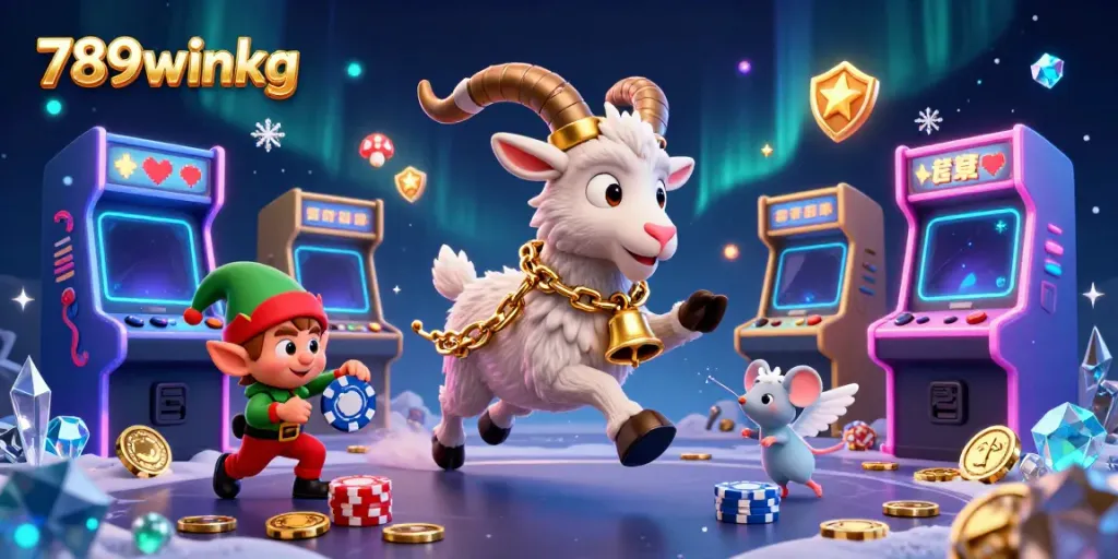 Engage with 789winkg's vibrant holiday-horror casino scene featuring animated characters and rich game elements.