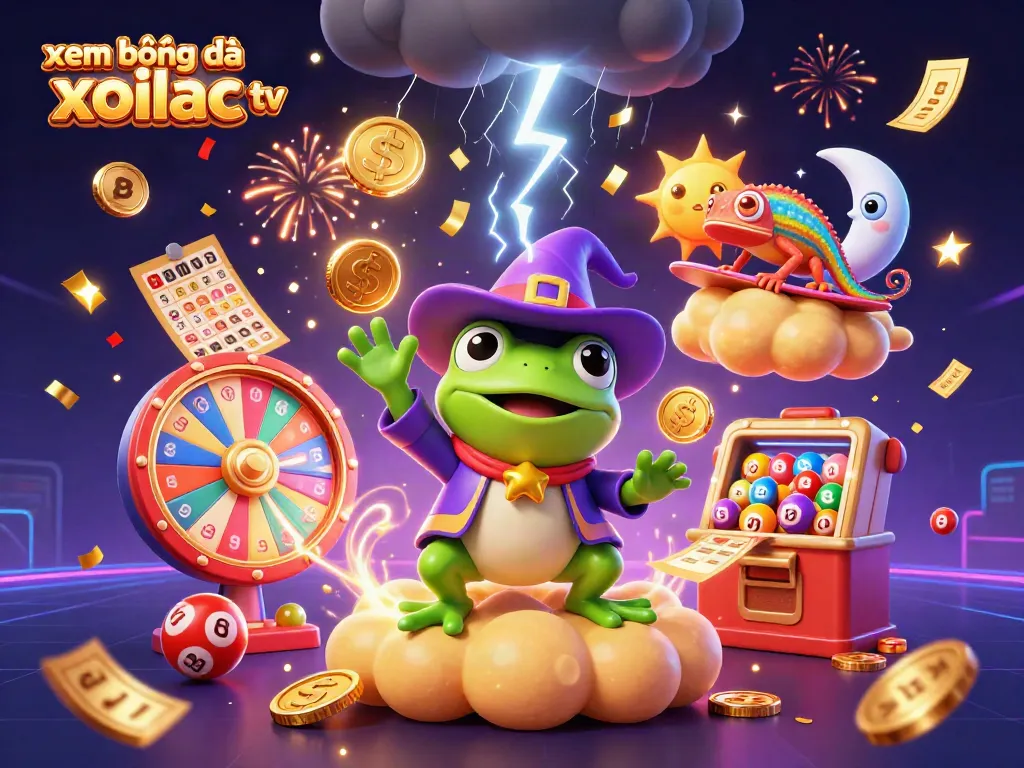 Xem bóng đá xoilac tv features a vibrant scene with dynamic characters and gambling elements.