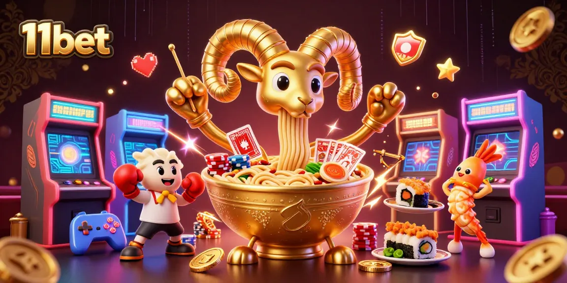 Engage in exhilarating games at 11bet with vibrant 3D casino elements and cartoon characters.