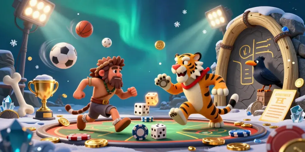 Experience thrilling gaming with BGD77's vibrant prehistoric casino featuring dynamic sports elements and engaging characters.