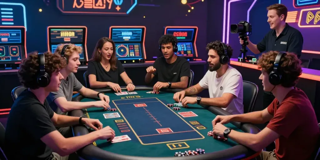 Engaging scene of players enjoying h19 com live casino games with interactive dealer in vibrant gaming atmosphere.