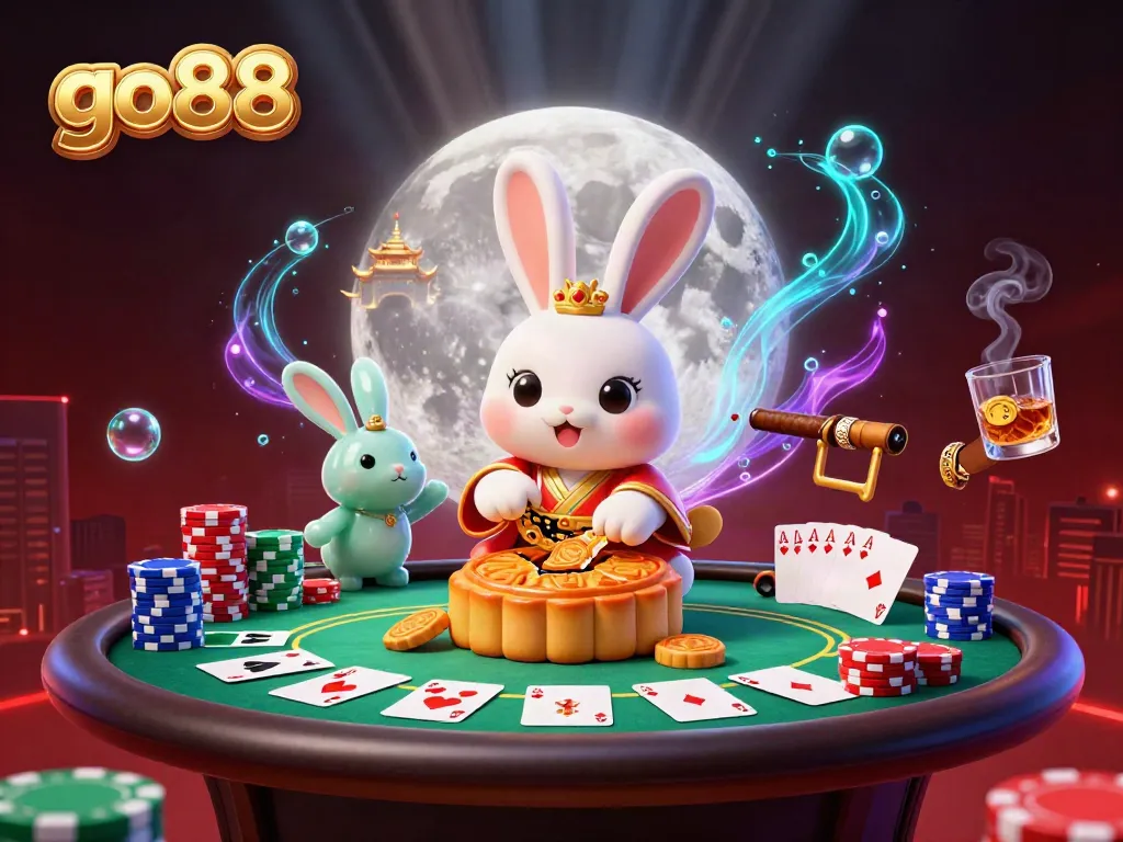 go88 chơi game bài với thỏ trăng 3D và bánh trung thu huyền bí