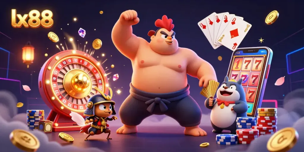 Spin the roulette wheel with lx88 while vibrant characters unleash casino excitement!