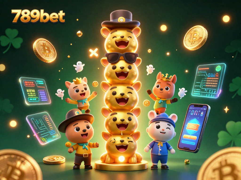 Engage with thrilling gaming action at 789bet featuring vibrant crypto-inspired art and colorful characters.