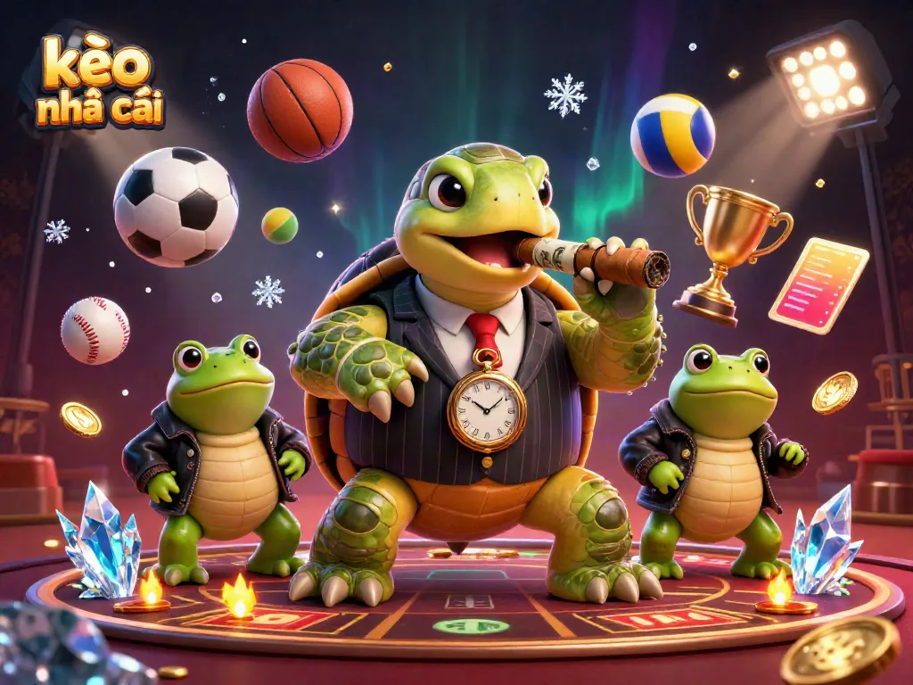 Engage with kèo nhà cái featuring dynamic characters and vibrant sports elements in a captivating casino scene.
