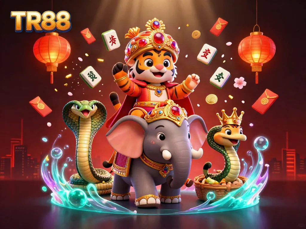 Join the thrill of TR88 gambling with vibrant casino elements and a royal theme