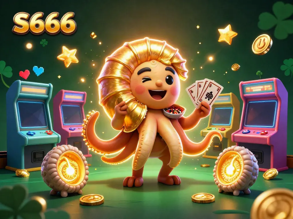 Experience thrilling gaming action with S666's 3D nautilus roulette wheel and vibrant game elements.