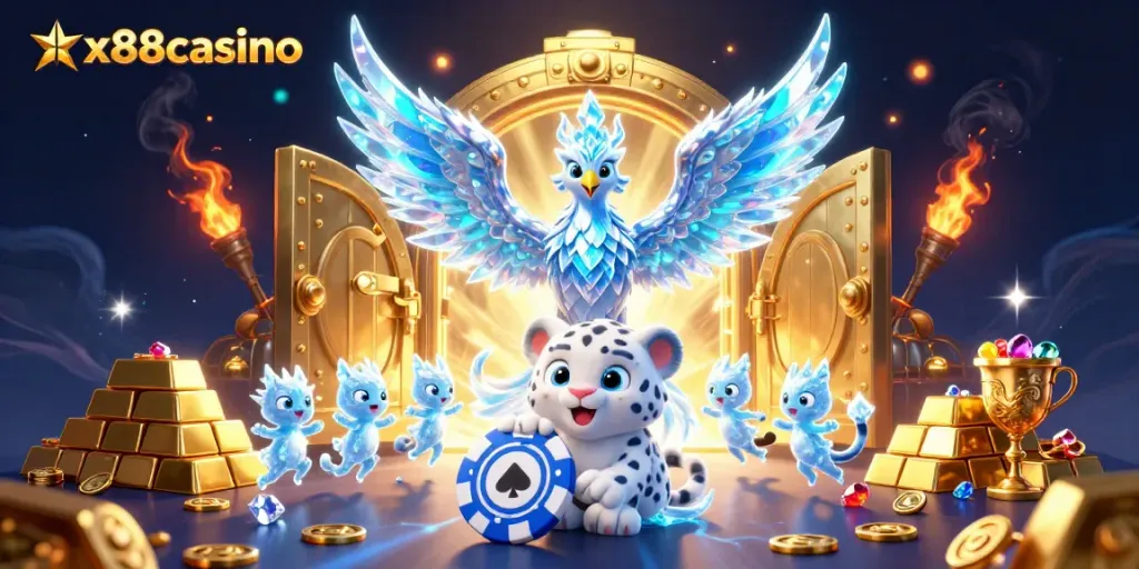 Play thrilling games at xx88casino with vibrant casino elements and enchanting characters.
