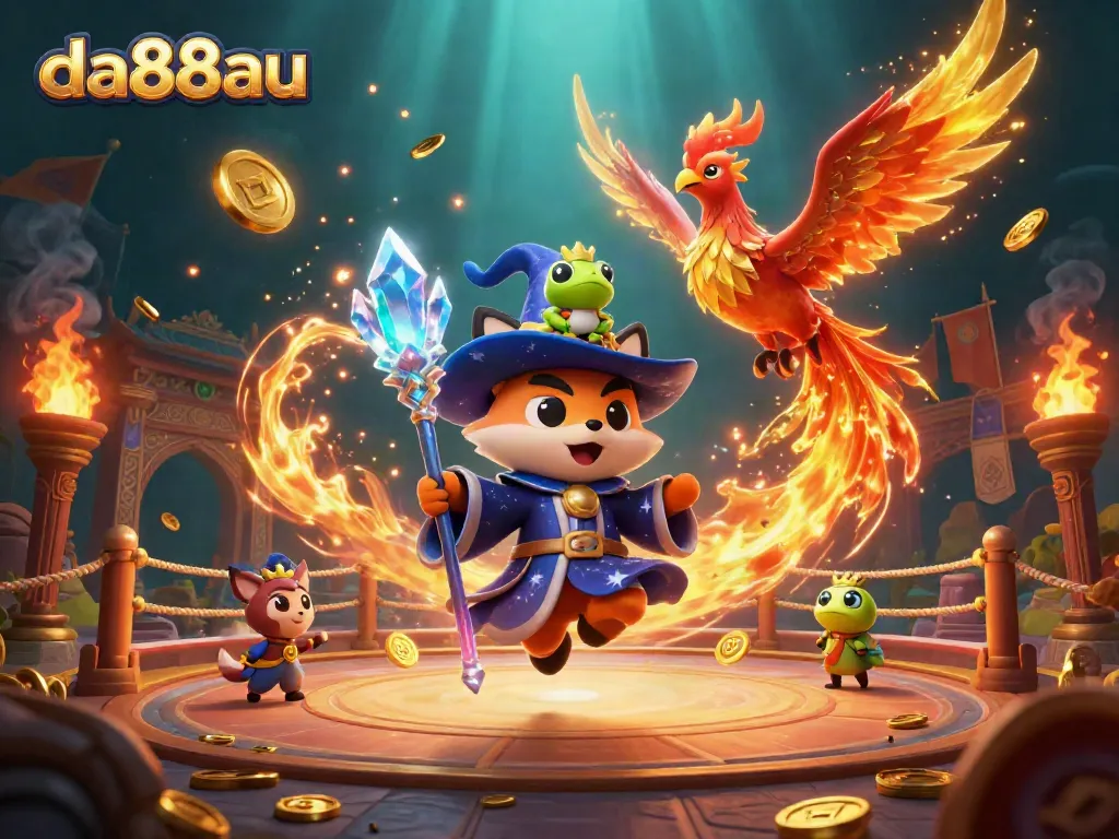 Experience thrilling wins at da88au with immersive gaming featuring a mystical wizard and phoenix.