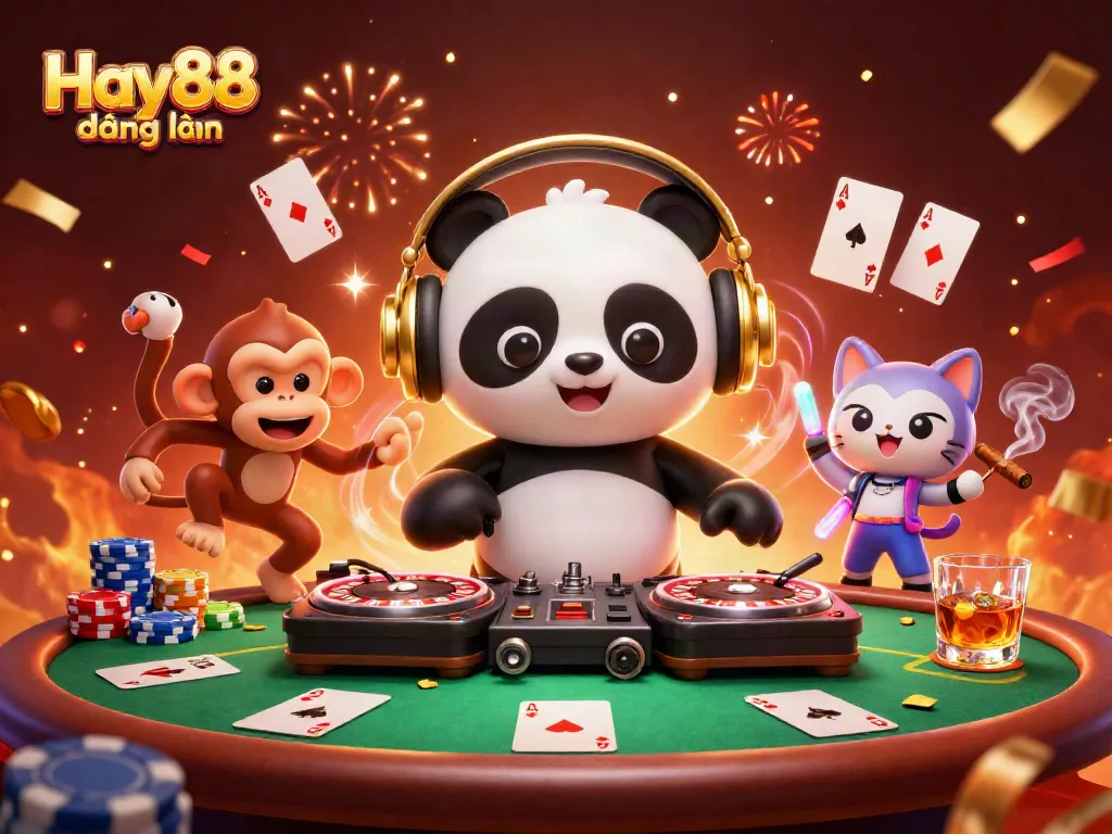 Engage in thrilling gaming action with Hay88 đăng nhập featuring colorful characters and vibrant casino elements.