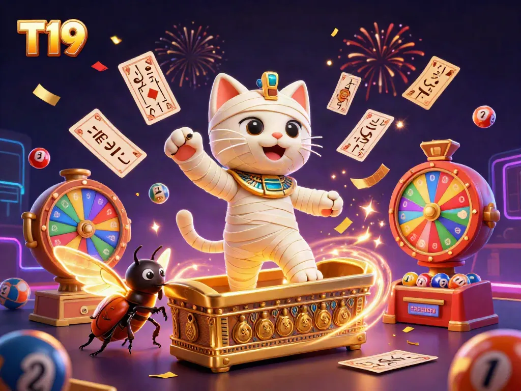 T19 transforms the gaming world with a whimsical mummy cat and golden ticket excitement.