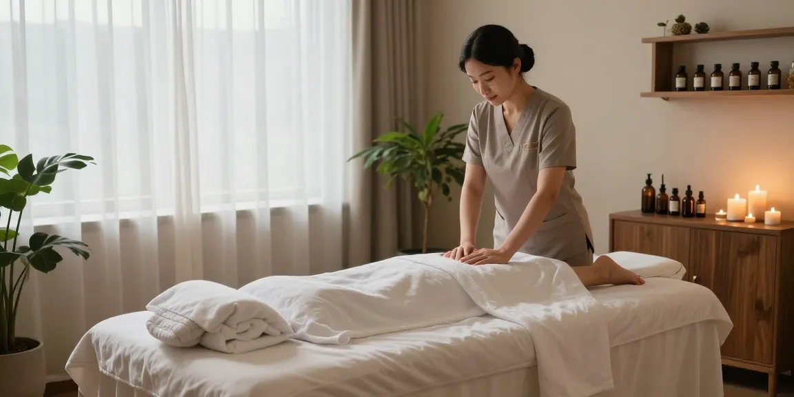 화성출장마사지 session in a tranquil spa environment with soothing ambiance and essential oils.