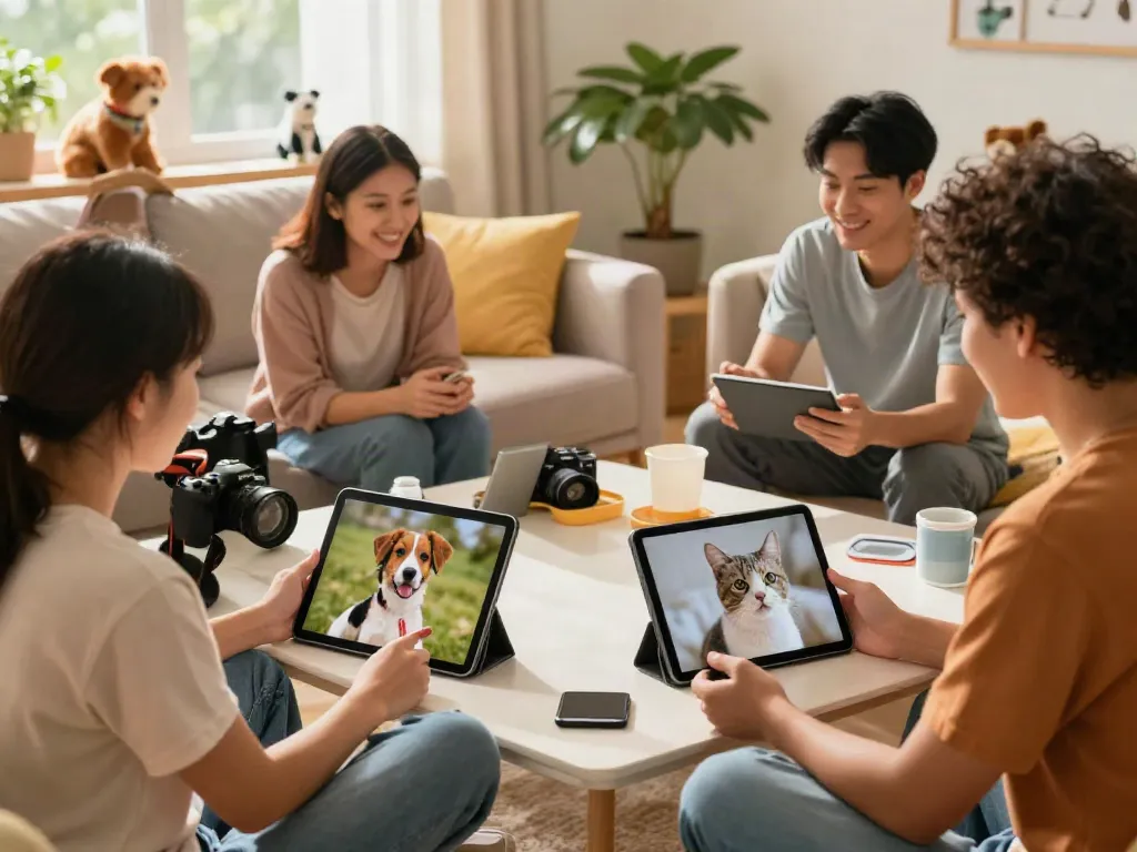 pet owners sharing adorable pictures and experiences in the ROKOK88 community